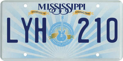 MS license plate LYH210