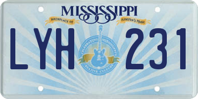 MS license plate LYH231