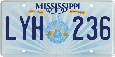 MS license plate LYH236