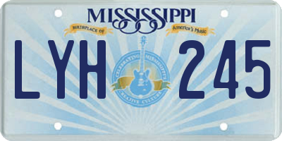 MS license plate LYH245