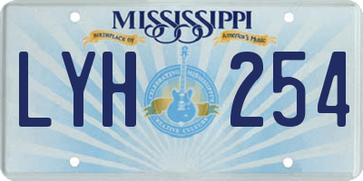 MS license plate LYH254