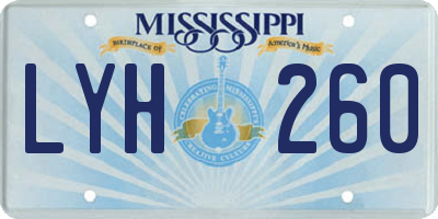 MS license plate LYH260