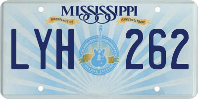 MS license plate LYH262
