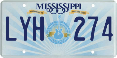 MS license plate LYH274