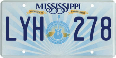 MS license plate LYH278