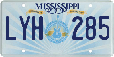 MS license plate LYH285
