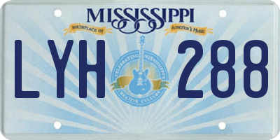 MS license plate LYH288
