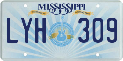 MS license plate LYH309
