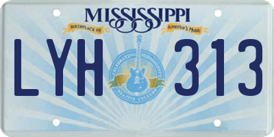 MS license plate LYH313