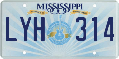 MS license plate LYH314