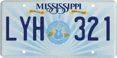 MS license plate LYH321