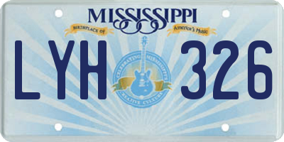 MS license plate LYH326