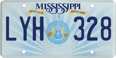 MS license plate LYH328