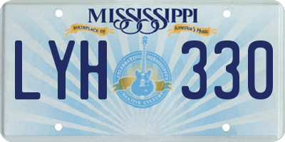 MS license plate LYH330