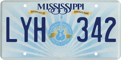 MS license plate LYH342