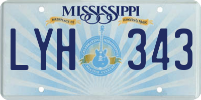 MS license plate LYH343