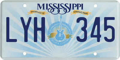 MS license plate LYH345