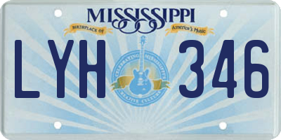 MS license plate LYH346