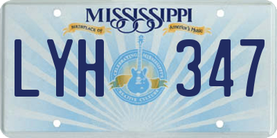 MS license plate LYH347