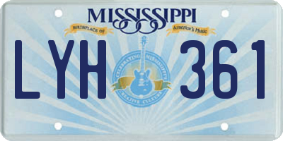MS license plate LYH361