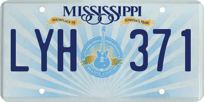 MS license plate LYH371