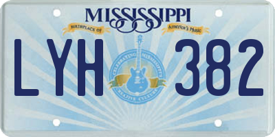 MS license plate LYH382