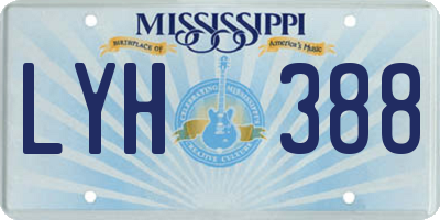 MS license plate LYH388