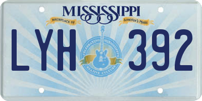 MS license plate LYH392