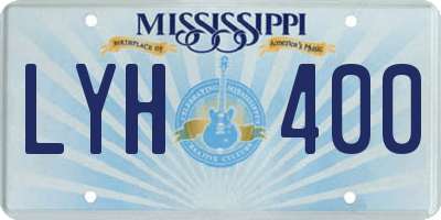 MS license plate LYH400