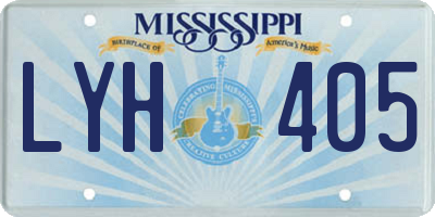 MS license plate LYH405