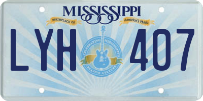 MS license plate LYH407