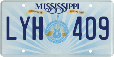 MS license plate LYH409