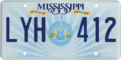 MS license plate LYH412