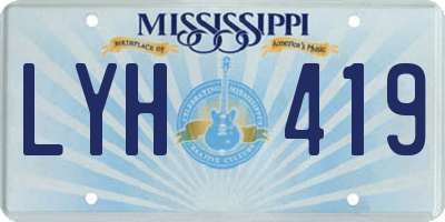 MS license plate LYH419