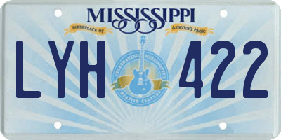 MS license plate LYH422