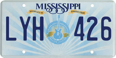 MS license plate LYH426
