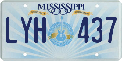 MS license plate LYH437