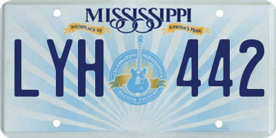 MS license plate LYH442