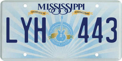 MS license plate LYH443