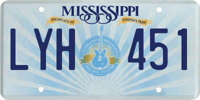 MS license plate LYH451