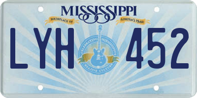 MS license plate LYH452