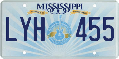MS license plate LYH455