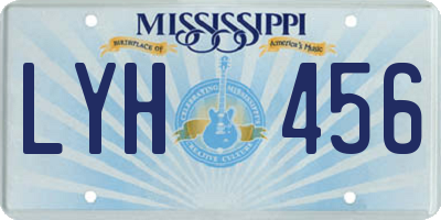 MS license plate LYH456