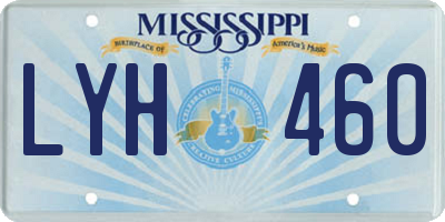MS license plate LYH460