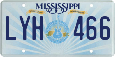 MS license plate LYH466