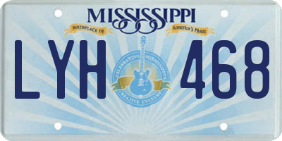MS license plate LYH468