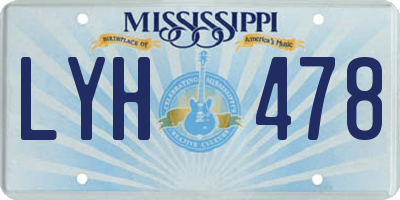 MS license plate LYH478