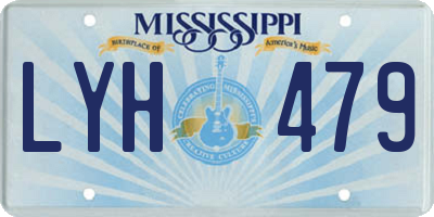 MS license plate LYH479