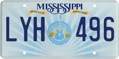 MS license plate LYH496