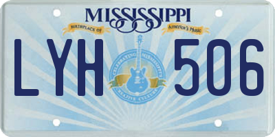 MS license plate LYH506
